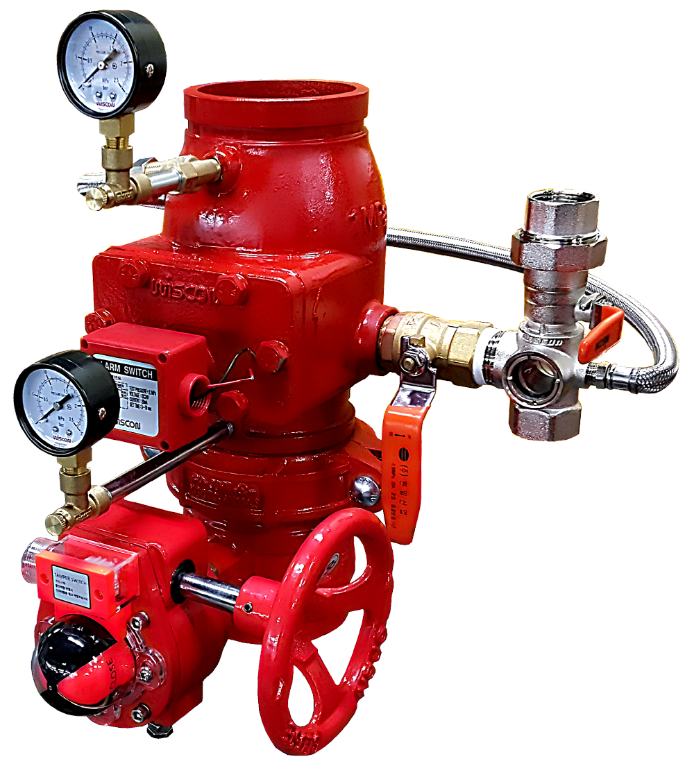 Alarm valve (Groove type) / With overpressure protector 