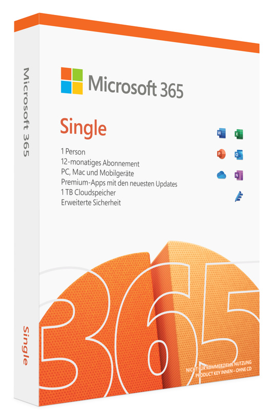 Microsoft 365 Personal ist ein einjähriges Abonnement, das Premium-Versionen der Office Apps und einen E-Mail-Client für eine Einzelperson bietet.