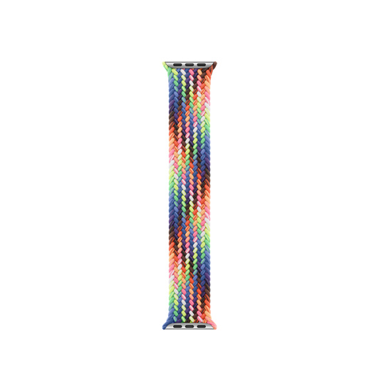 Geflochtenes Solo Loop Pride Edition Armband, in Neonfarben gewobene Fäden, die von der leuchtenden Pride Regenbogenflagge inspiriert sind, ohne Schnallen oder Schließen