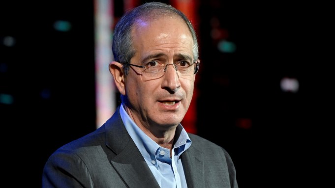 Brian Roberts, chairman and chief executive officer of US cable giant Comcast, speaks during a ceremony to announce a strategic partnership between Chinese e-commerce giant Alibaba Group and Universal Beijing Resort in Beijing on October 17, 2019. - Comcast is the largest US cable provider and owns the NBCUniversal media group. (Photo by WANG Zhao / AFP) (Photo by WANG ZHAO/AFP via Getty Images)