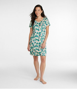 Women's Supima Nightgown, Short-Sleeve Floral