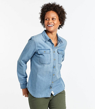 Women's L.L. Bean Heritage Washed Denim Shirt, Long-Sleeve