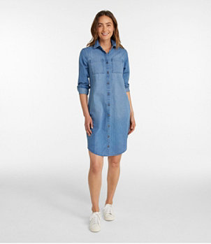 Women's L.L. Bean Heritage Washed Denim Shirt Dress