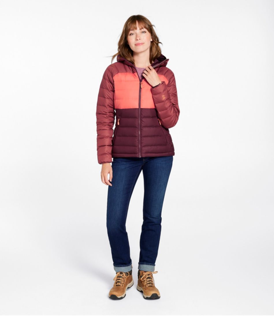 Women's Bean's Down Hooded Jacket, Colorblock