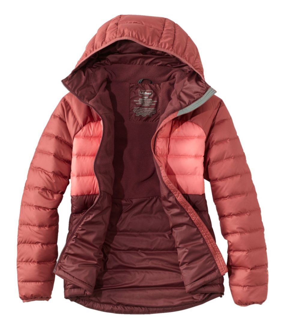 Women's Bean's Down Hooded Jacket, Colorblock