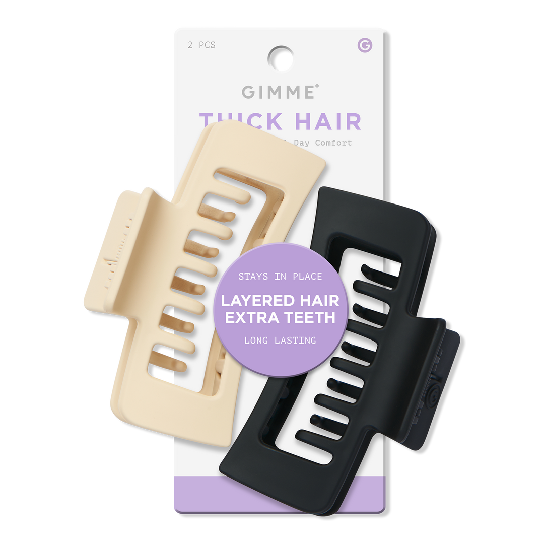 GIMME beauty Thick Hair Double Teeth Rectangle Claw Clip #1