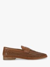 Kurt Geiger London Pablo Woven Leather Loafers, Tan