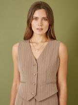 Yumi Pinstripe Waistcoat, Brown