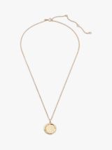 John Lewis Hammered Disc Pendant Necklace, Gold