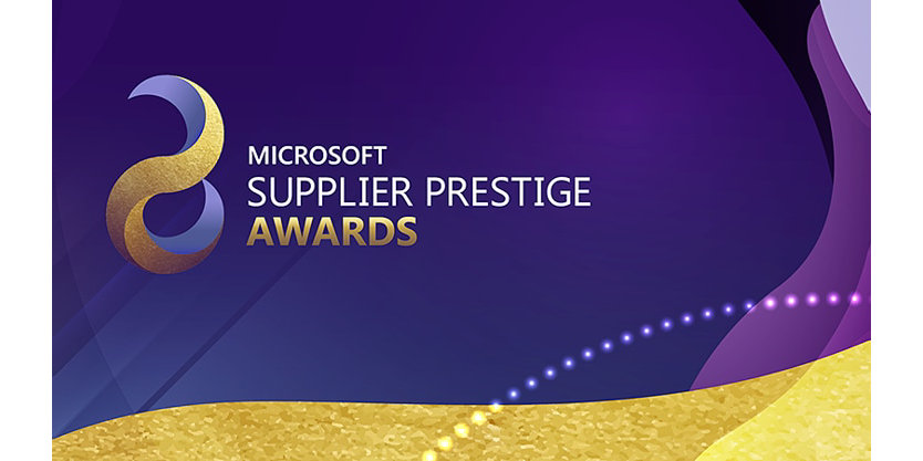 Purple decorative Microsoft Supplier Awards 2024 hero image