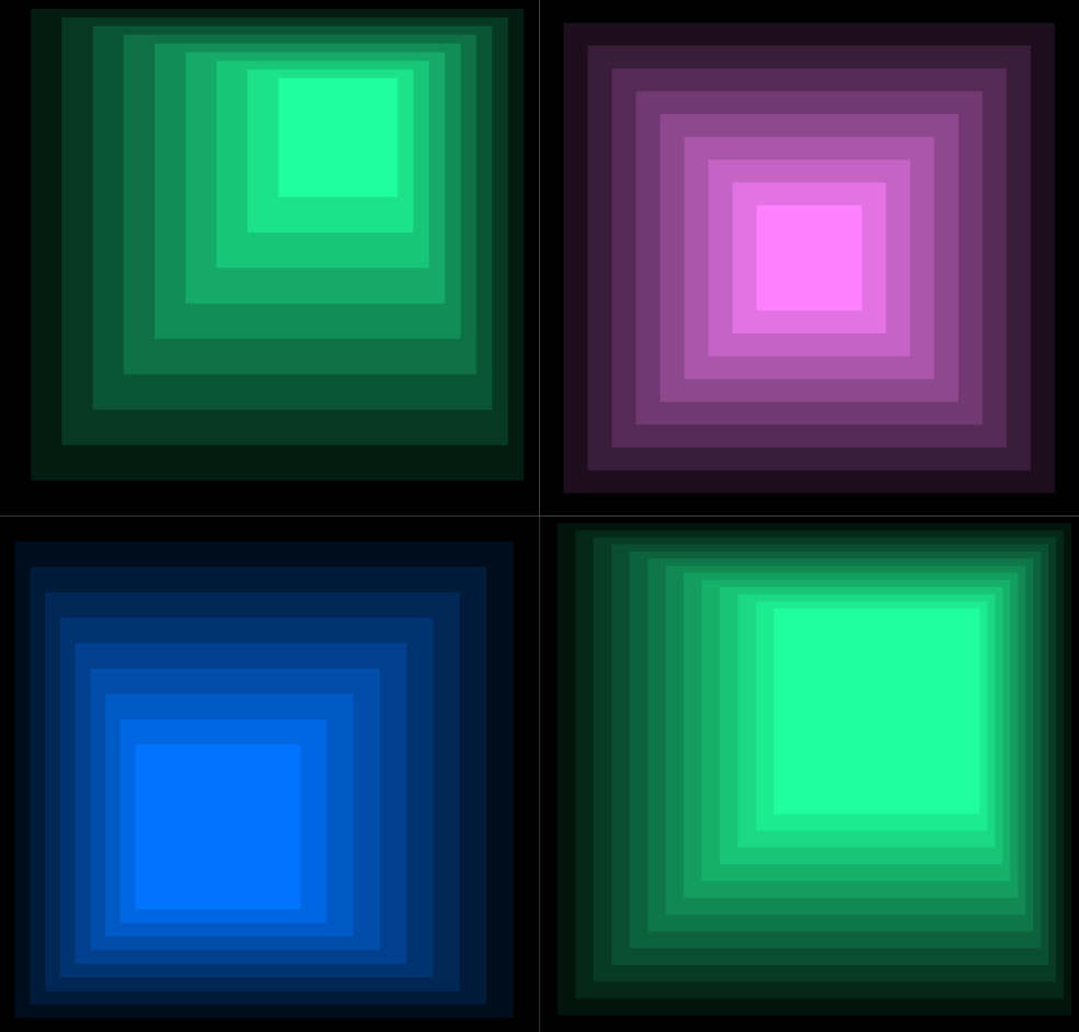 Illustration of 4 colored squares.  