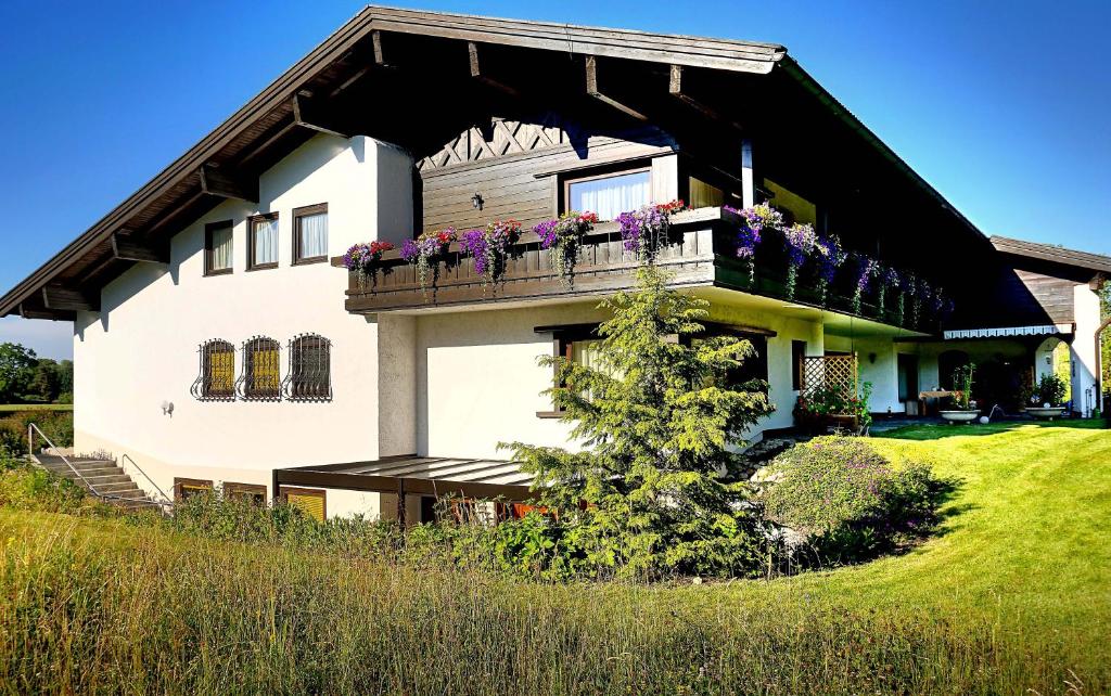 A garden outside Ferienwohnungen Bachblick