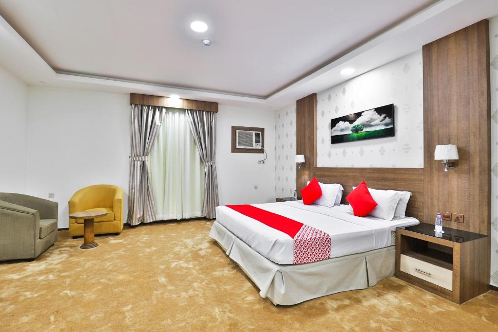 Postel nebo postele na pokoji v ubytování نجمة نوارة للوحدات الفندقية