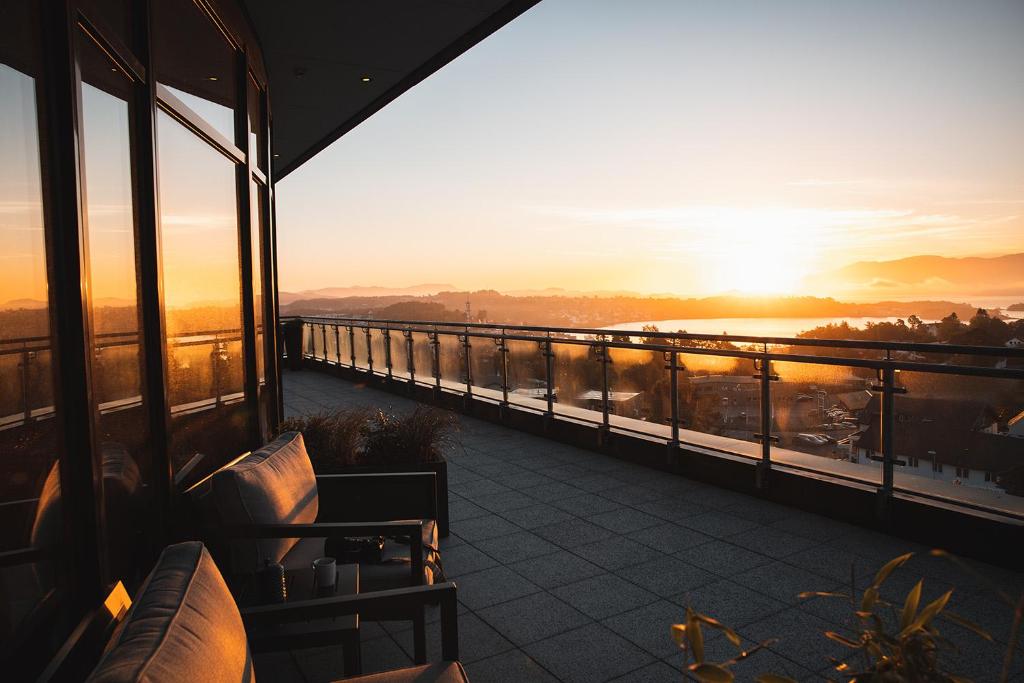 Balcony o terrace sa Stord Hotel