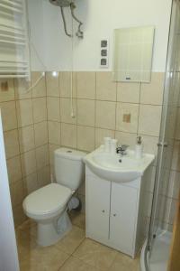 Kúpeľňa v ubytovaní Dworska Zagroda