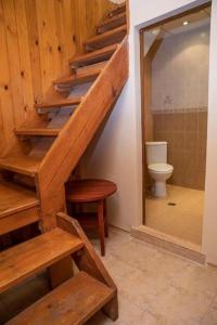 - un escalier dans une salle de bains pourvue de toilettes dans l'établissement Стария Чинар Мелник, à Melnik