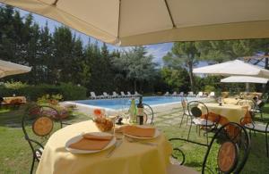 A garden outside Hotel First