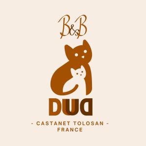 dos gatos abrazándose una a la otra plantilla del logotipo en DuuD en Castanet-Tolosan