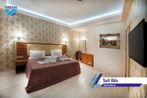 Un ou plusieurs lits dans un hébergement de l'établissement Zir Dream Thermal & Spa Hotel