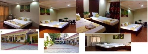 a collage of pictures of a bedroom with two beds at Mañana Hotel in Olongapo