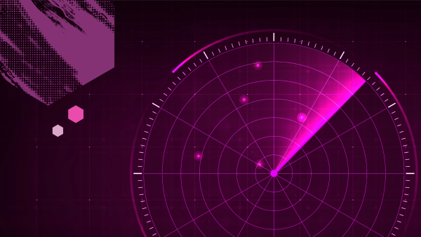 Graphique d'une image de radar circulaire avec des hexagones