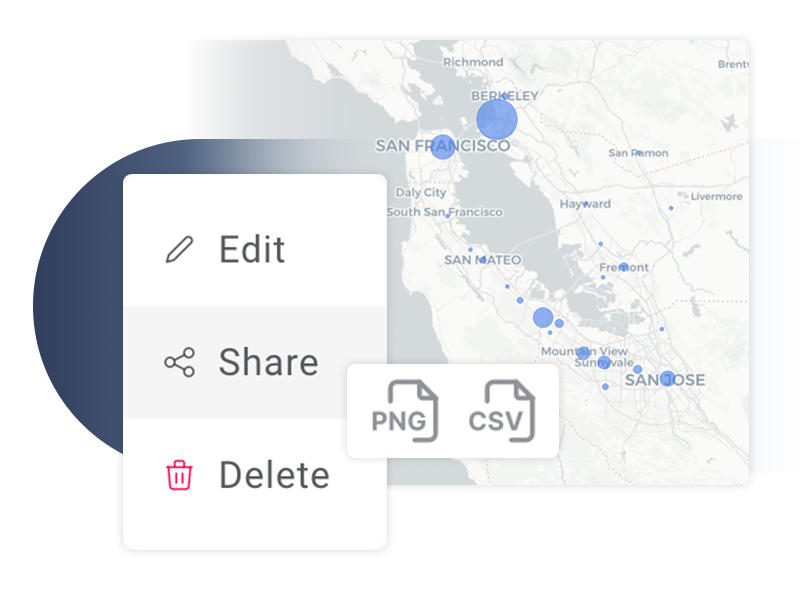 API tool in use displaying roles within a map of San Francisco