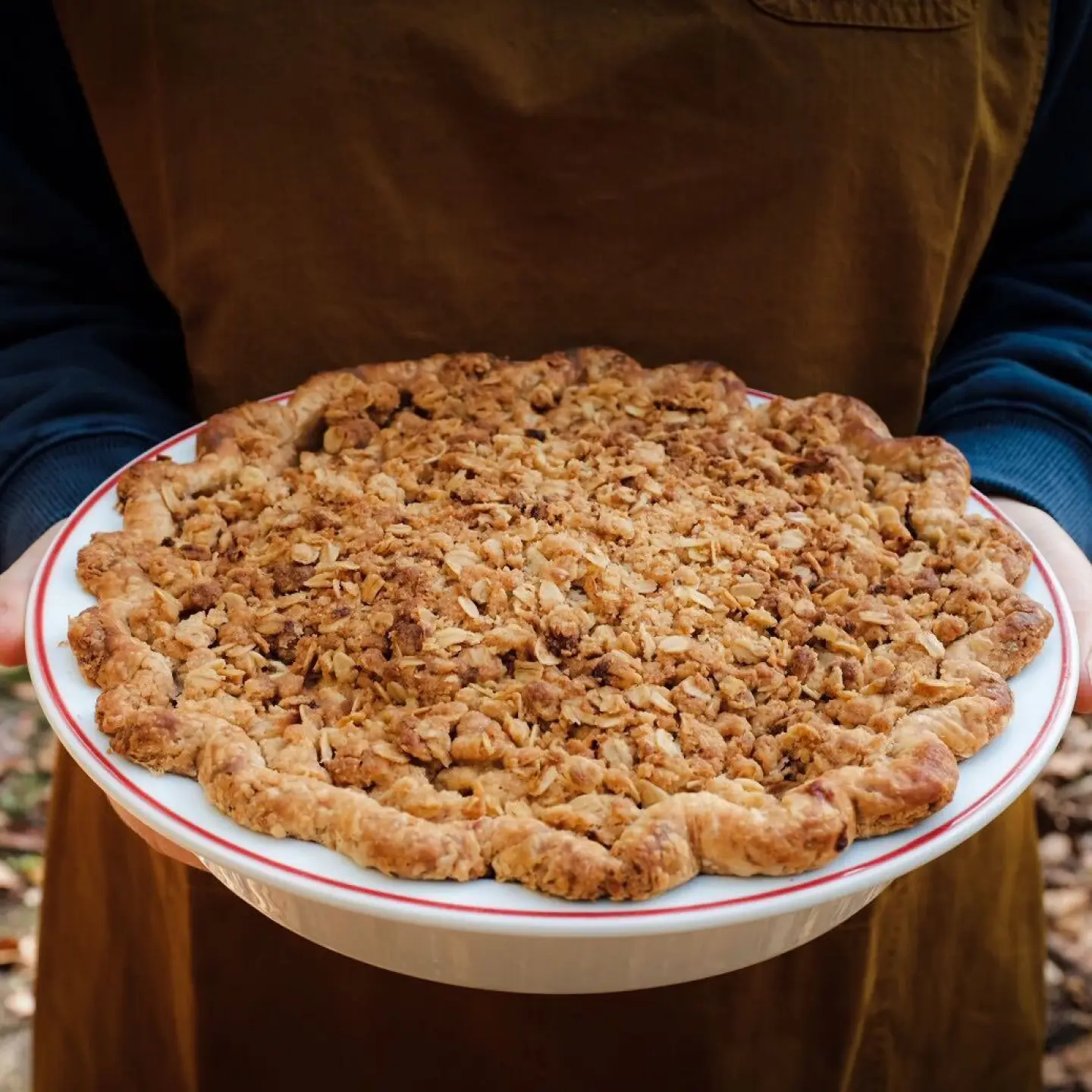 pie dish red rim lifestyle image