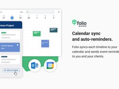 Calendar sync and auto-reminders. Folio syncs each timeline to your calendar and sends event reminders to you and your clients.