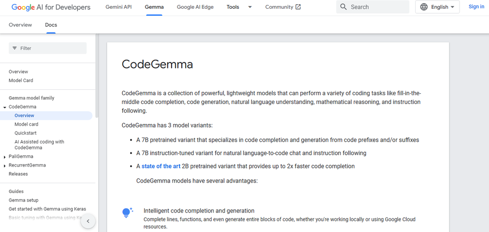 CodeGemma Screenshot 1