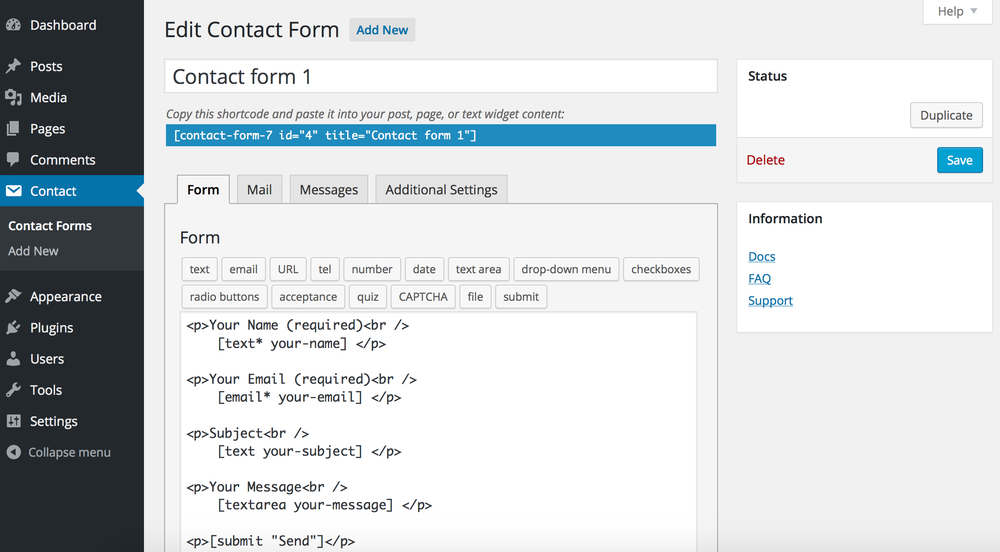 Contact Form 7 Screenshot 1