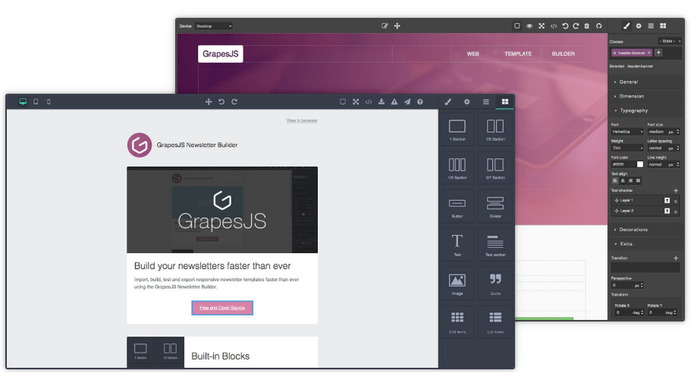 GrapesJS Screenshot 1