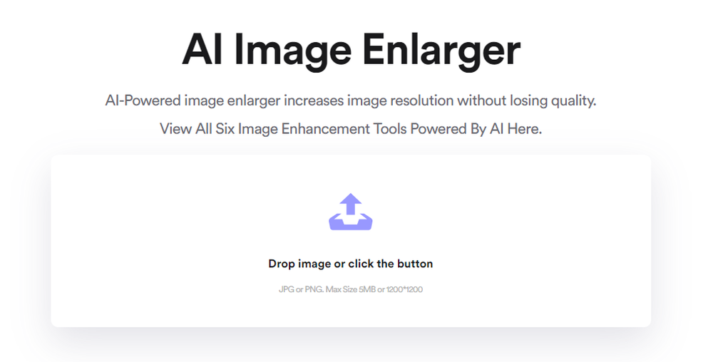 screenshot of AI Image Enlarger