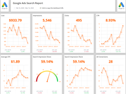 Google Ads Search Report | 30  more KPIs inside the template!