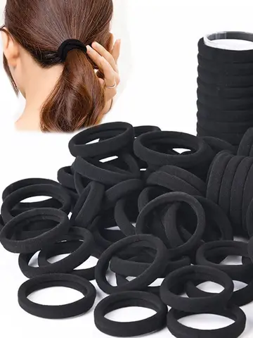 50/100pcs Black Hair Bands for Women Girls Hairband High Elastic Rubber Band Hair Ties Ponytail Holder Scrunchies Accessorie