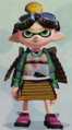 An Inkling boy wearing just the Samurai Jacket.