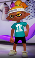 A male Inkling wearing the Mint Tee.