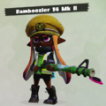 An Inkling girl holding the Bamboozler 14 Mk II.