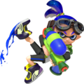 3D art of an Inkling boy holding the Splattershot.