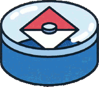 Compass artwork from Link's Awakening