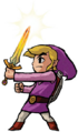 Purple Link's Four Sword gaining the Power to Repel Evil from Four Swords Adventures