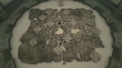 A screenshot of the Floor Map depicting an ancient Hyrule