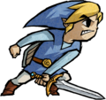 Blue Link preparing for attack from Four Swords Adventures