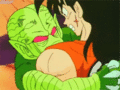 Yamcha querendo beijar o Saibaman tentando acabar com o Saibaman. Eu disse TENTANDO...