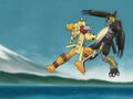 BlackWargreymon apanhando para Wargreymon por 3 segundos