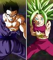 Gohan apanhando empatando (isso mesmo) com a Kefla sem dificuldades.