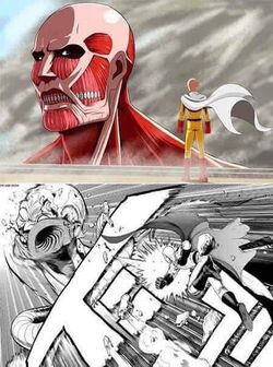 Saitama tinju Titan.jpg