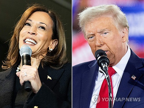 This combined photo, released by AFP, shows U.S. Vice President Kamala Harris (L) and former U.S. President Donald Trump. (Yonhap)