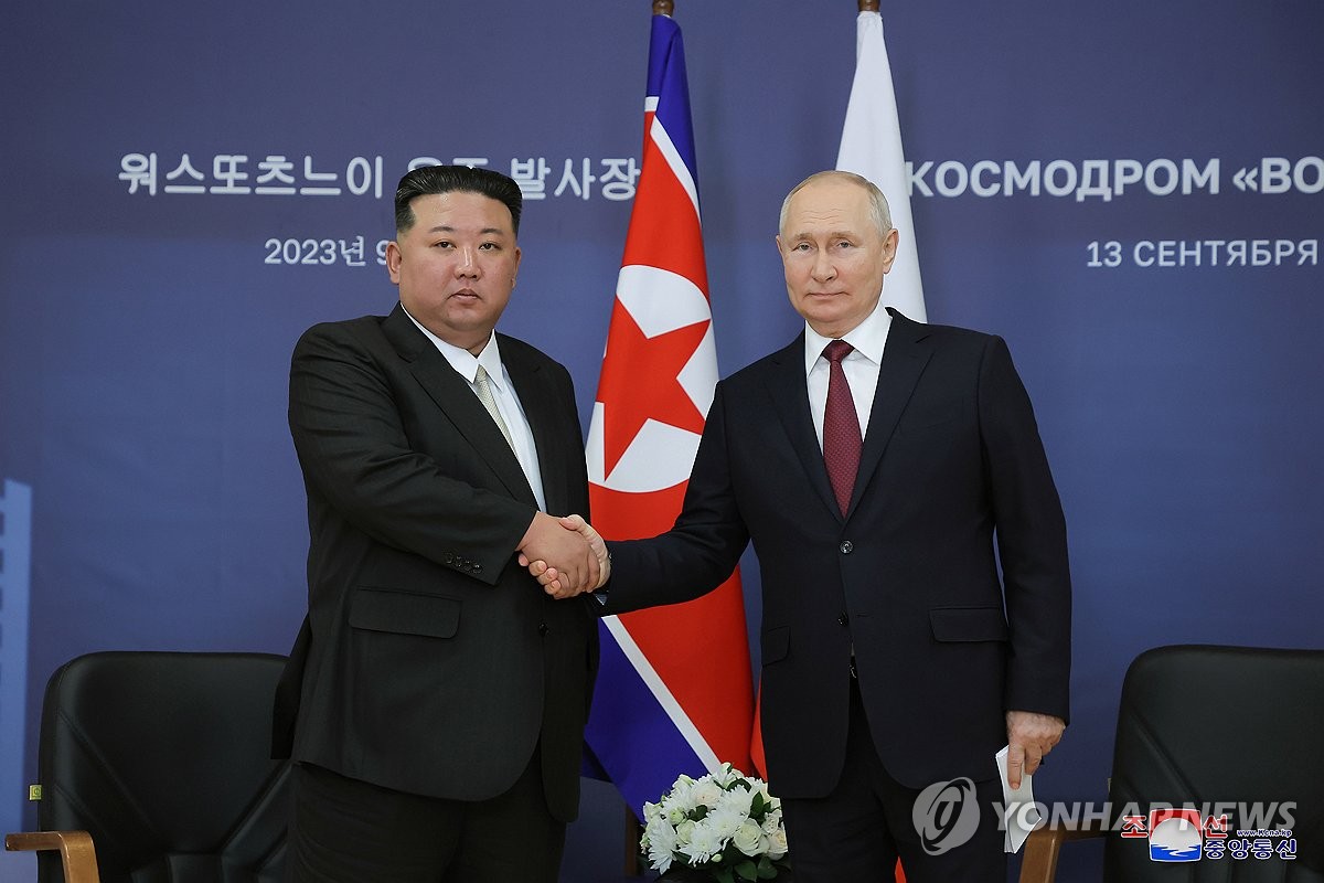 북한 김정은, 푸틴 대통령과 회담