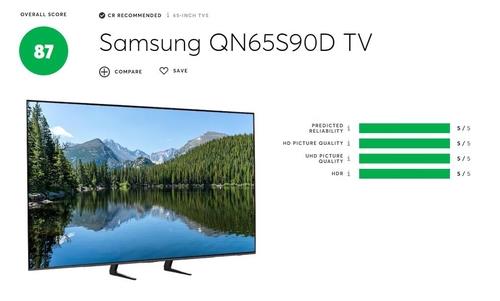 삼성 OLED TV, 미국 컨슈머리포트 선정 '올해 최고의 TV'