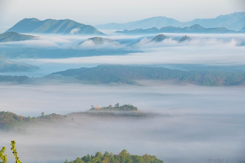 This undated photo provided by the Army on May 23, 2024, shows the Demilitarized Zone from an outpost of the 5th Infantry Division in Yeoncheon County, 61 kilometers north of Seoul. (PHOTO NOT FOR SALE) (Yonhap)